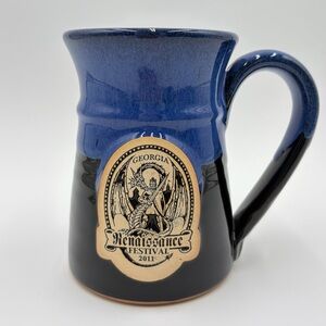 2011 Georgia Renaissance Festival Mug Tankard Knight & Dragon Grey Fox Pottery